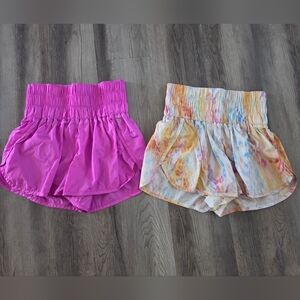 Bundle Of 2 Free People Movement The Way Home Shorts Lynx Cosmic Combo Magenta M